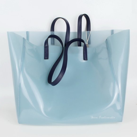NWT Stella McCartney Blue Clear Logo PVC Tote - Picture 6 of 15